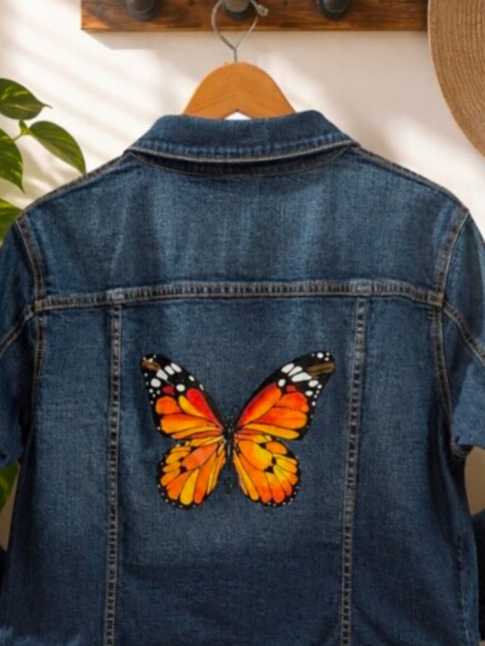Torrid | Size 0 (12 Curvy) UpCycled Denim Jacket | Monarch Butterfly 🦋